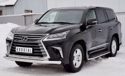 17 699 р. Защита переднего бампера (Ø76 мм, нержавейка) SLITKOFF Lexus LX450d J200 2-ой рестайлинг (2015-2022)  с доставкой в г. Тольятти. Увеличить фотографию 2