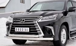 26 849 р. Защита переднего бампера (2 трубыØ76 и 63 мм, нержавейка) SLITKOFF Lexus LX450d J200 2-ой рестайлинг (2015-2022)  с доставкой в г. Тольятти. Увеличить фотографию 4