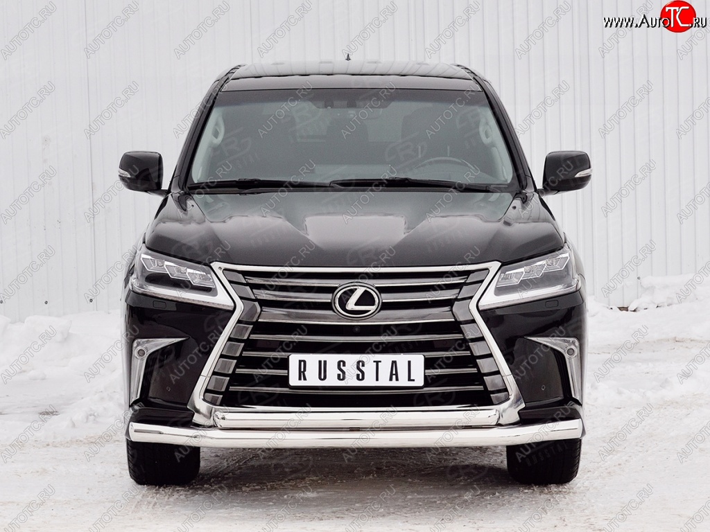 26 849 р. Защита переднего бампера (2 трубыØ76 и 63 мм, нержавейка) SLITKOFF Lexus LX450d J200 2-ой рестайлинг (2015-2022)  с доставкой в г. Тольятти