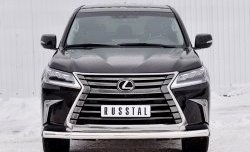 17 699 р. Защита переднего бампера (Ø76 мм, нержавейка) SLITKOFF Lexus LX450d J200 2-ой рестайлинг (2015-2022)  с доставкой в г. Тольятти. Увеличить фотографию 1