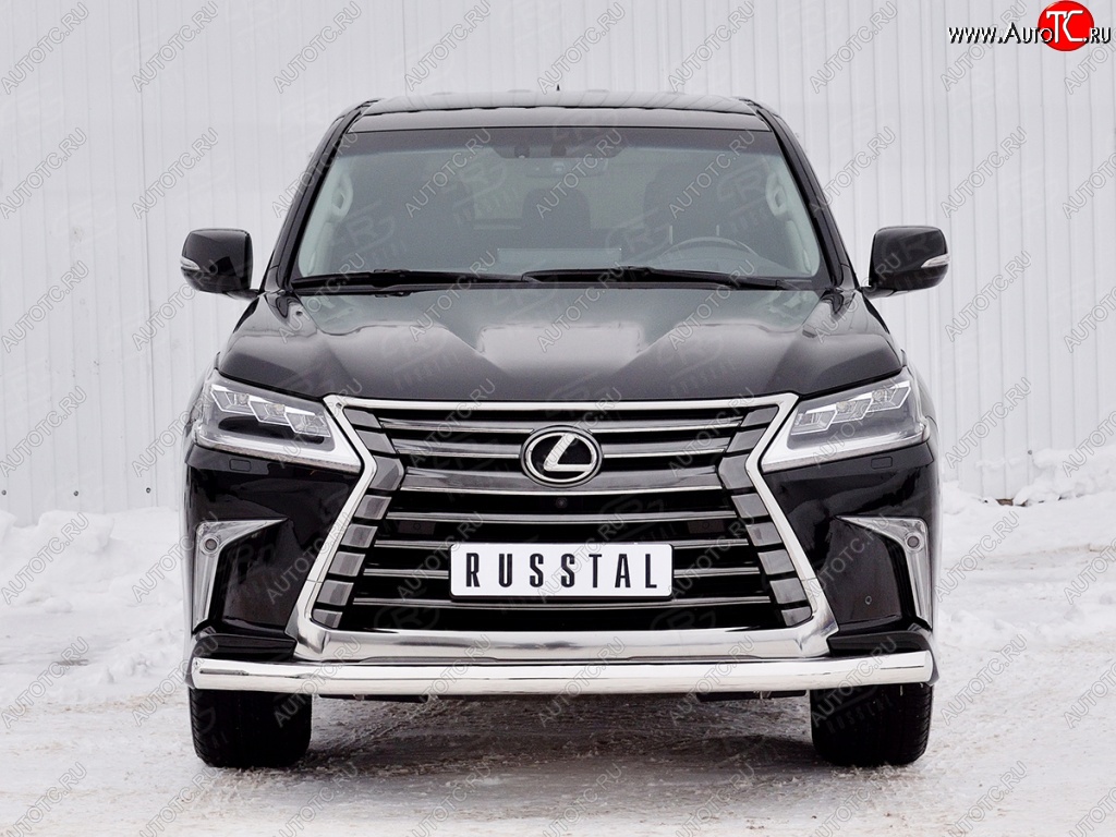 17 699 р. Защита переднего бампера (Ø76 мм, нержавейка) SLITKOFF Lexus LX450d J200 2-ой рестайлинг (2015-2022)  с доставкой в г. Тольятти