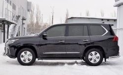 16 799 р. Защита порогов из круглой трубы диаметром 42 мм SLITKOFF Lexus LX450d J200 2-ой рестайлинг (2015-2022)  с доставкой в г. Тольятти. Увеличить фотографию 3