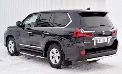 16 899 р. Защита заднего бампера (Ø63 мм, нержавейка, NOT F-SPORT/HERITAGE) SLITKOFF Lexus LX450d J200 2-ой рестайлинг (2015-2022)  с доставкой в г. Тольятти. Увеличить фотографию 2