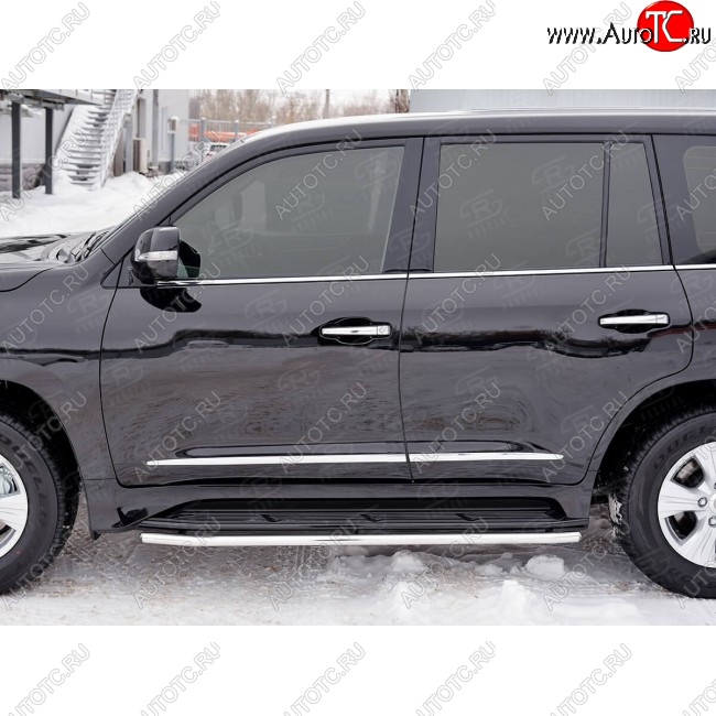 16 799 р. Защита порогов из круглой трубы диаметром 42 SLITKOFF v3 Lexus LX450d J200 2-ой рестайлинг (2015-2022)  с доставкой в г. Тольятти