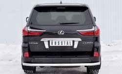 Защита заднего бампера (Ø63 мм, нержавейка, NOT F-SPORT/HERITAGE) SLITKOFF Lexus LX450d J200 2-ой рестайлинг (2015-2022)