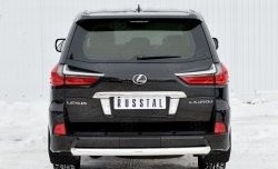 18 599 р. Защита заднего бампера (Ø76 мм, нержавейка, NOT F-SPORT/HERITAGE) SLITKOFF  Lexus LX450d  J200 - LX570  J200  с доставкой в г. Тольятти. Увеличить фотографию 1