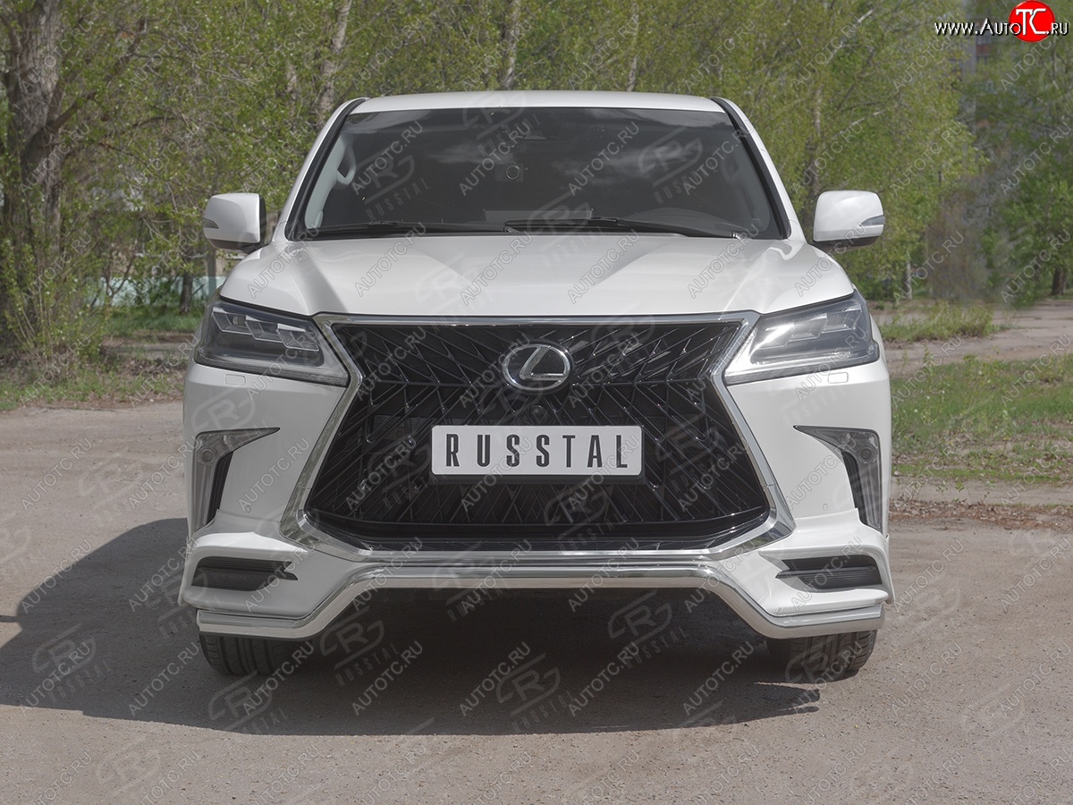 16 999 р. Защита переднего бампера (TRD Superior, волна, Ø 63 мм, нержавейка) Lexus LX570 J200 2-ой рестайлинг (2015-2022)  с доставкой в г. Тольятти