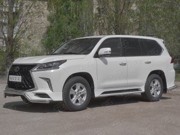 16 999 р. Защита переднего бампера (TRD Superior, волна, Ø 63 мм, нержавейка) Lexus LX570 J200 2-ой рестайлинг (2015-2022)  с доставкой в г. Тольятти. Увеличить фотографию 3