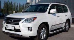 17 999 р. Защита переднего бампера (2 трубыØ75х42 мм, нержавейка) Russtal Lexus LX570 J200 дорестайлинг (2007-2012)  с доставкой в г. Тольятти. Увеличить фотографию 4