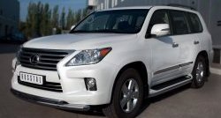 20 999 р. Защита переднего бампера (2 трубыØ76 и 42 мм, нержавейка) SLITKOFF Lexus LX570 J200 дорестайлинг (2007-2012)  с доставкой в г. Тольятти. Увеличить фотографию 4