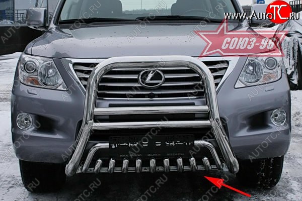 26 849 р. Защита переднего бампера нижняя Souz-96 Lexus LX570 J200 дорестайлинг (2007-2012)  с доставкой в г. Тольятти