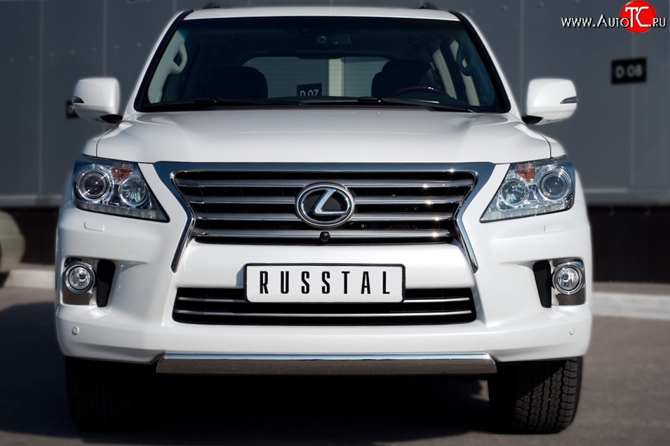 14 999 р. Защита переднего бампера Russtal из овальной трубы диаметром 75x42 мм Lexus LX570 J200 дорестайлинг (2007-2012)  с доставкой в г. Тольятти