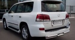 20 949 р. Защита заднего бампера (Ø76 и 42 мм, нержавейка) SLITKOFF Lexus LX570 J200 дорестайлинг (2007-2012)  с доставкой в г. Тольятти. Увеличить фотографию 4