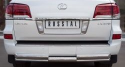 20 949 р. Защита заднего бампера (Ø76 и 42 мм, нержавейка) SLITKOFF Lexus LX570 J200 дорестайлинг (2007-2012)  с доставкой в г. Тольятти. Увеличить фотографию 1