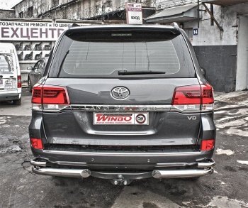 Защита заднего бампера WINBO (уголки, Ø76 и 38 мм, нержавейка) Lexus LX570 J200 дорестайлинг (2007-2012)