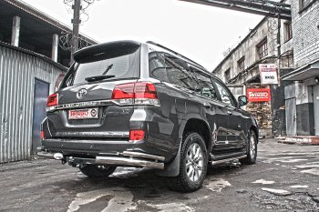 10 999 р. Защита заднего бампера WINBO (уголки, Ø76 и 38 мм, нержавейка) Lexus LX570 J200 дорестайлинг (2007-2012)  с доставкой в г. Тольятти. Увеличить фотографию 2