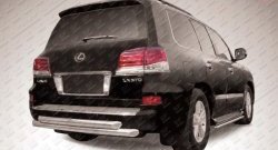 22 999 р. Двойная защита заднего бампера из труб диаметрами по 76 мм Slitkoff  Lexus LX570  J200 (2012-2015) 1-ый рестайлинг (Нержавейка, Полированная)  с доставкой в г. Тольятти. Увеличить фотографию 1