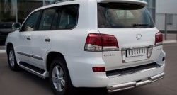 20 949 р. Защита заднего бампера (2 трубы Ø76 и 42 мм, нержавейка) SLITKOFF Lexus LX570 J200 1-ый рестайлинг (2012-2015)  с доставкой в г. Тольятти. Увеличить фотографию 3