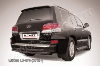 Защита заднего бампера из труб d76 Slitkoff (двойная) Lexus (Лексус) LX570 (ЛХ)  J200 (2012-2015) J200 1-ый рестайлинг