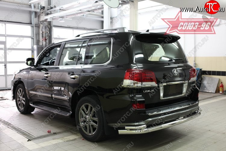 6 893 р. Двойная защита заднего бампера Souz-96 (d76/42) Lexus LX570 J200 1-ый рестайлинг (2012-2015)  с доставкой в г. Тольятти