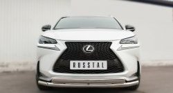 Защита переднего бампера (2 трубыØ75х42 и 63 мм, нержавейка) SLITKOFF Lexus NX200T Z10 (2014-2017)