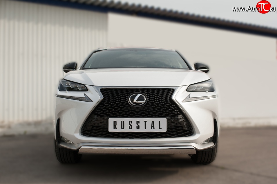 17 299 р. Защита переднего бампера (Ø75х42 мм, нержавейка, F-SPORT) Russtal Lexus NX200T Z10 (2014-2017)  с доставкой в г. Тольятти