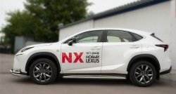 24 749 р. Широкая защита порогов F SPORT Russtal Lexus NX200T Z10 (2014-2017) (Текстура поверхности листа №1)  с доставкой в г. Тольятти. Увеличить фотографию 6