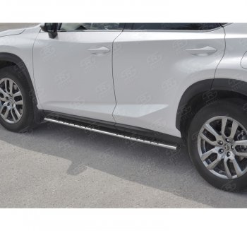 24 749 р. Пороги труба 75х42 Russtal (овал с проступью) Lexus NX300h Z10 дорестайлинг (2014-2017)  с доставкой в г. Тольятти. Увеличить фотографию 3