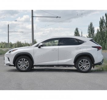 24 749 р. Пороги труба 75х42 Russtal (овал с проступью) Lexus NX300h Z10 дорестайлинг (2014-2017)  с доставкой в г. Тольятти. Увеличить фотографию 4