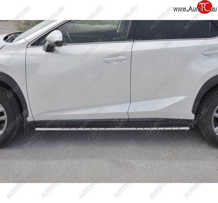 24 749 р. Пороги труба 75х42 Russtal (овал с проступью) Lexus NX300h Z10 дорестайлинг (2014-2017)  с доставкой в г. Тольятти