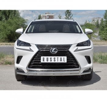 18 949 р. Защита переднего бампера (2 трубы Ø42 мм, нержавейка) SLITKOFF  Lexus NX300h  Z10 (2014-2017) дорестайлинг  с доставкой в г. Тольятти. Увеличить фотографию 4