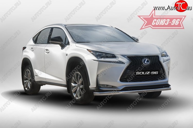 17 414 р. Защита переднего бампера одинарная F-Sport Souz-96 (d60). Lexus NX200 Z10 дорестайлинг (2014-2017)  с доставкой в г. Тольятти