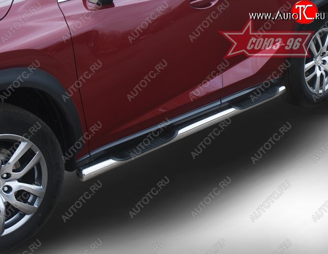 18 089 р. Защита порогов с проступью Souz-96 (d76) Lexus NX200 Z10 дорестайлинг (2014-2017)  с доставкой в г. Тольятти