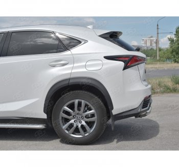 19 849 р. Защита заднего бампера (Ø63 мм, нержавейка) SLITKOFF Lexus NX300h Z10 дорестайлинг (2014-2017)  с доставкой в г. Тольятти. Увеличить фотографию 2