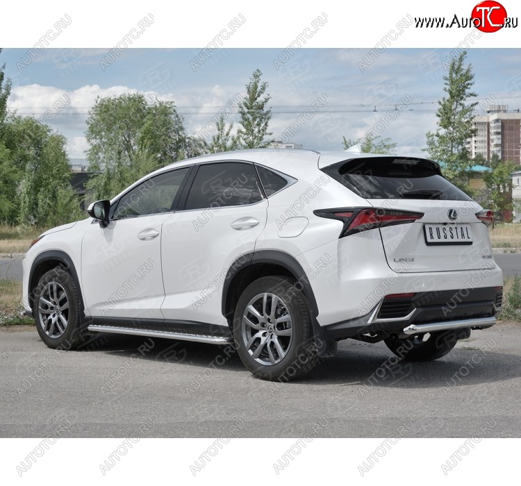 19 849 р. Защита заднего бампера (Ø63 мм, нержавейка) SLITKOFF Lexus NX300h Z10 дорестайлинг (2014-2017)  с доставкой в г. Тольятти