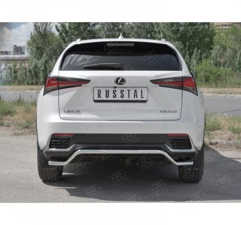 17 749 р. Защита заднего бампера (Ø42 мм волна, нержавейка) SLITKOFF Lexus NX300h Z10 дорестайлинг (2014-2017)  с доставкой в г. Тольятти. Увеличить фотографию 4