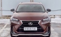 Защита переднего бампера (Ø42 мм, волна, нержавейка) SLITKOFF Lexus (Лексус) NX200 (НХ)  Z10 (2014-2017) Z10 дорестайлинг