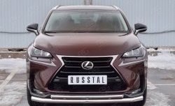 Защита переднего бампера (2 трубыØ63 и 42 мм, нержавейка) SLITKOFF Lexus (Лексус) NX200 (НХ)  Z10 (2014-2017) Z10 дорестайлинг