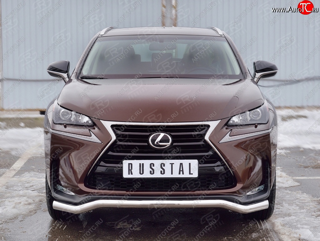 16 949 р. Защита переднего бампера (Ø63 мм волна, нержавейка) SLITKOFF Lexus NX200 Z10 дорестайлинг (2014-2017)  с доставкой в г. Тольятти