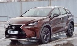 11 249 р. Защита переднего бампера (Ø75х42 мм, нержавейка) Russtal Lexus NX200 Z10 дорестайлинг (2014-2017)  с доставкой в г. Тольятти. Увеличить фотографию 2