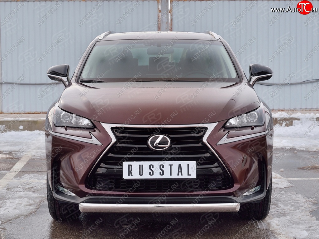 11 249 р. Защита переднего бампера (Ø75х42 мм, нержавейка) Russtal Lexus NX200 Z10 дорестайлинг (2014-2017)  с доставкой в г. Тольятти