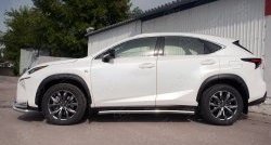 23 949 р. Защита порогов из круглой трубы диаметром 63 мм SLITKOFF Lexus NX200 Z10 дорестайлинг (2014-2017)  с доставкой в г. Тольятти. Увеличить фотографию 2