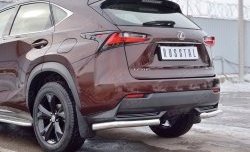 18 499 р. Защита заднего бампера (Ø63 мм уголки, нержавейка) SLITKOFF Lexus NX200 Z10 дорестайлинг (2014-2017)  с доставкой в г. Тольятти. Увеличить фотографию 4