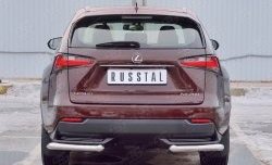 Защита заднего бампера (Ø63 мм уголки, нержавейка) SLITKOFF Lexus NX200 Z10 дорестайлинг (2014-2017)