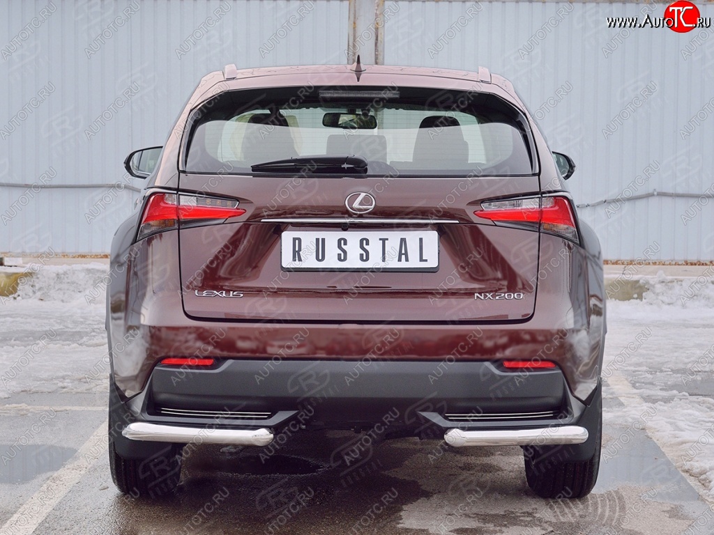 18 499 р. Защита заднего бампера (Ø63 мм уголки, нержавейка) SLITKOFF Lexus NX200 Z10 дорестайлинг (2014-2017)  с доставкой в г. Тольятти