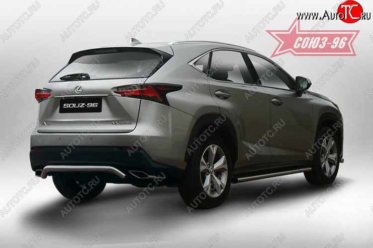 13 679 р. Защита заднего бампера (F-Sport) Souz-96 (d60) Lexus NX200 Z10 дорестайлинг (2014-2017)  с доставкой в г. Тольятти