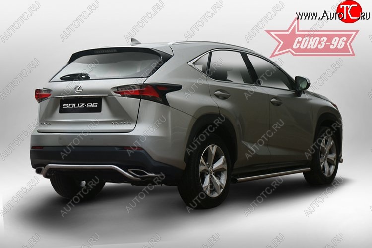 13 319 р. Узкая защита заднего бампера d42 Souz-96 Lexus NX200 Z10 дорестайлинг (2014-2017)  с доставкой в г. Тольятти