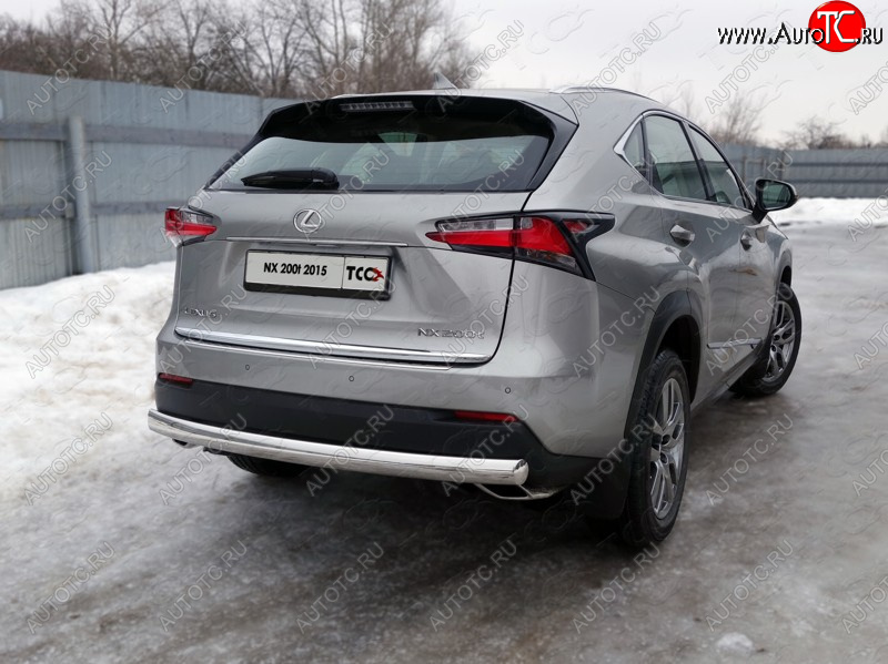 23 599 р. Защита заднего бампера (овальная) ТСС (нержавейка d75х42 мм)  Lexus NX200  Z10 (2014-2017) дорестайлинг  с доставкой в г. Тольятти