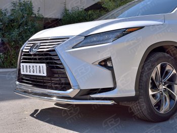 18 299 р. Защита переднего бампера (Ø42 мм, нержавейка, кроме F-Sport) SLITKOFF Lexus RX350L AL20 рестайлинг (2019-2022)  с доставкой в г. Тольятти. Увеличить фотографию 4