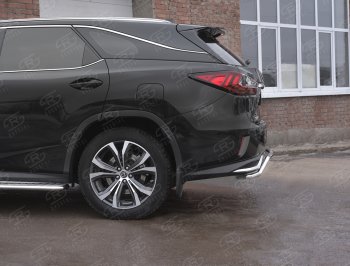 17 499 р. Защита заднего бампера (Ø42 мм волна, нержавейка, NOT F-SPORT) SLITKOFF Lexus RX350L AL20 дорестайлинг (2017-2019)  с доставкой в г. Тольятти. Увеличить фотографию 3